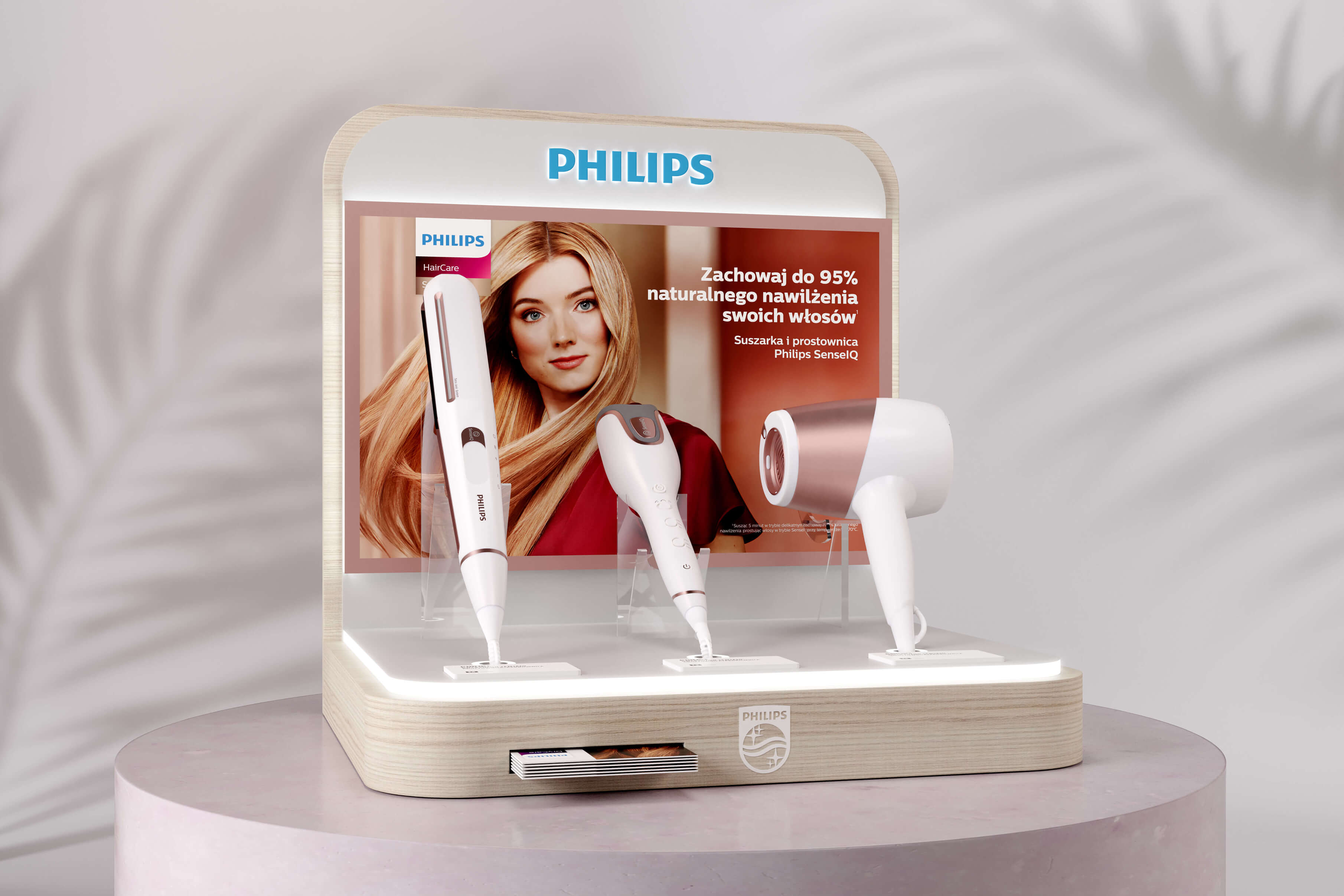 Projekt mini Ekspozytora prezentującego produkty Philips SenseIQ